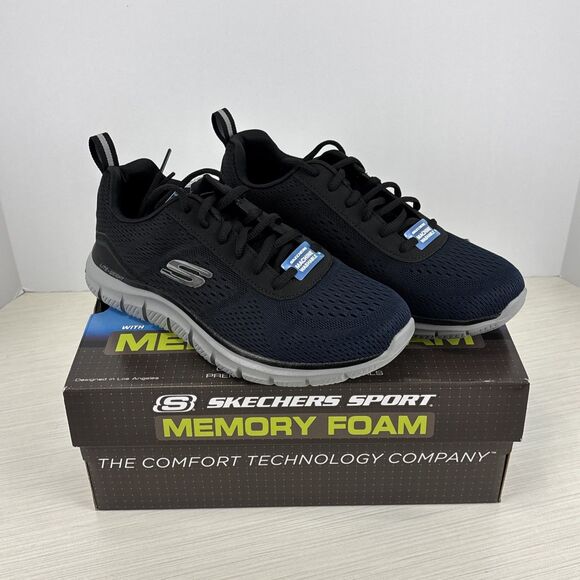 Skechers Track Ripkent 232399 Navy Black Memory Foam Mens Size 7 NEW - Picture 1 of 8